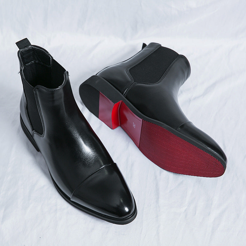 Men's boots - English style casual Chelsea boots - high-top leather shoes