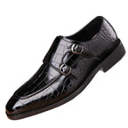 Mens Business Leather Shoes with Metal Buckle