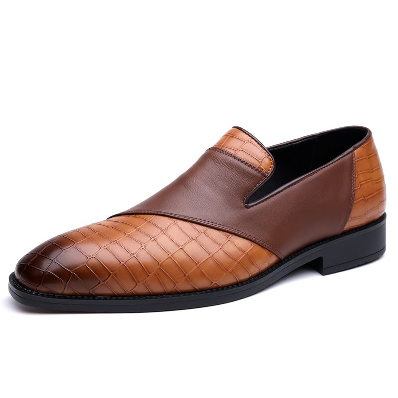 Men's British Style Soft Rubber Sole Breathable Leather Dress Shoes
