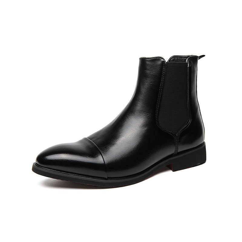 Men's boots - English style casual Chelsea boots - high-top leather shoes