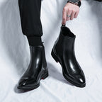 Men's boots - English style casual Chelsea boots - high-top leather shoes