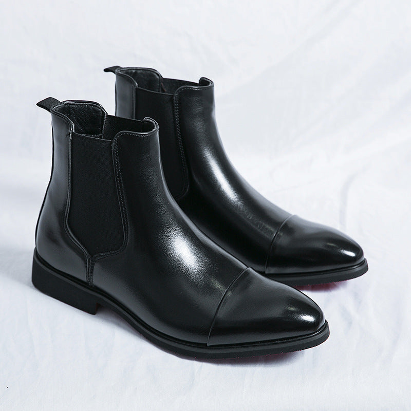 Men's boots - English style casual Chelsea boots - high-top leather shoes