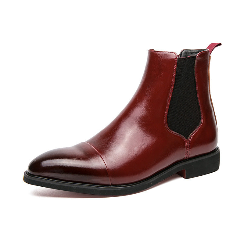Men's boots - English style casual Chelsea boots - high-top leather shoes