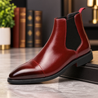 Men's boots - English style casual Chelsea boots - high-top leather shoes