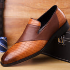 Men's British Style Soft Rubber Sole Breathable Leather Dress Shoes